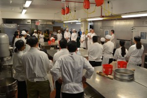 Meeting in the pastry kitchen of the Palmer House.
